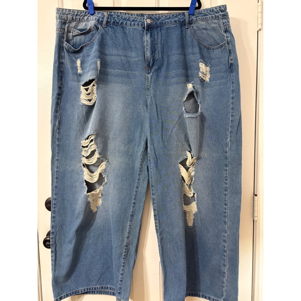 SHEIN | Plus size Distressed Wide Leg Ripped Jeans | 30 |
